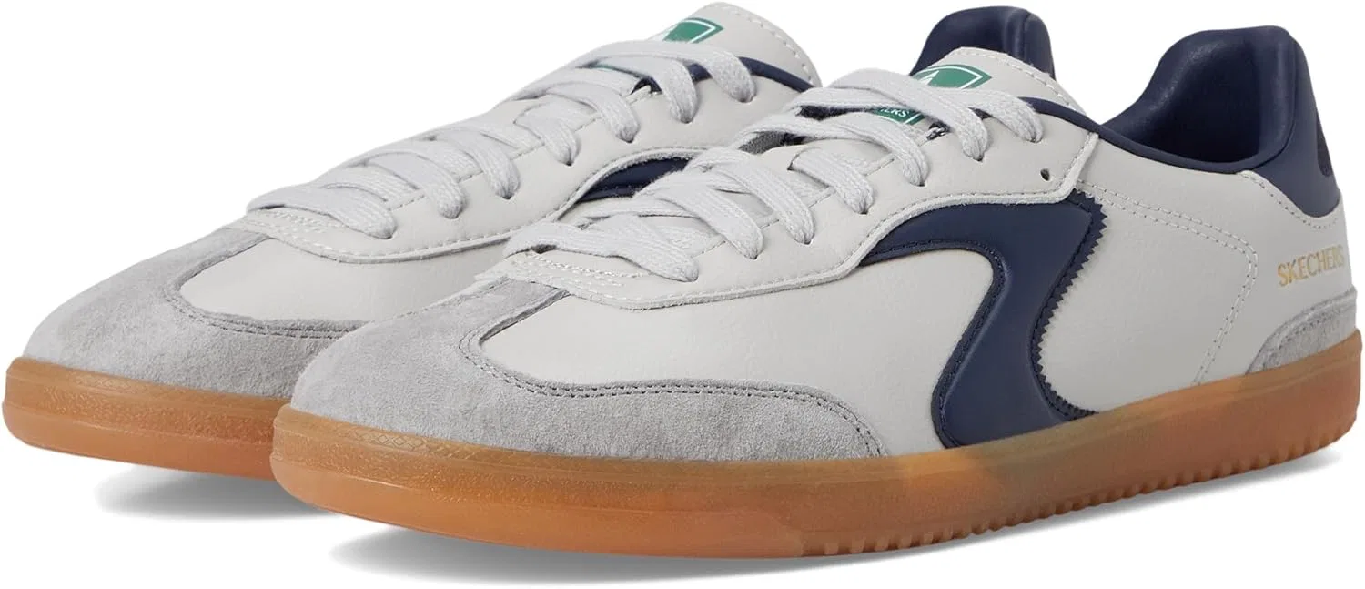 Мужские кроссовки Skechers Hotshot Pyke, Gray Duraleather Suede Navy Trim — фото 2
