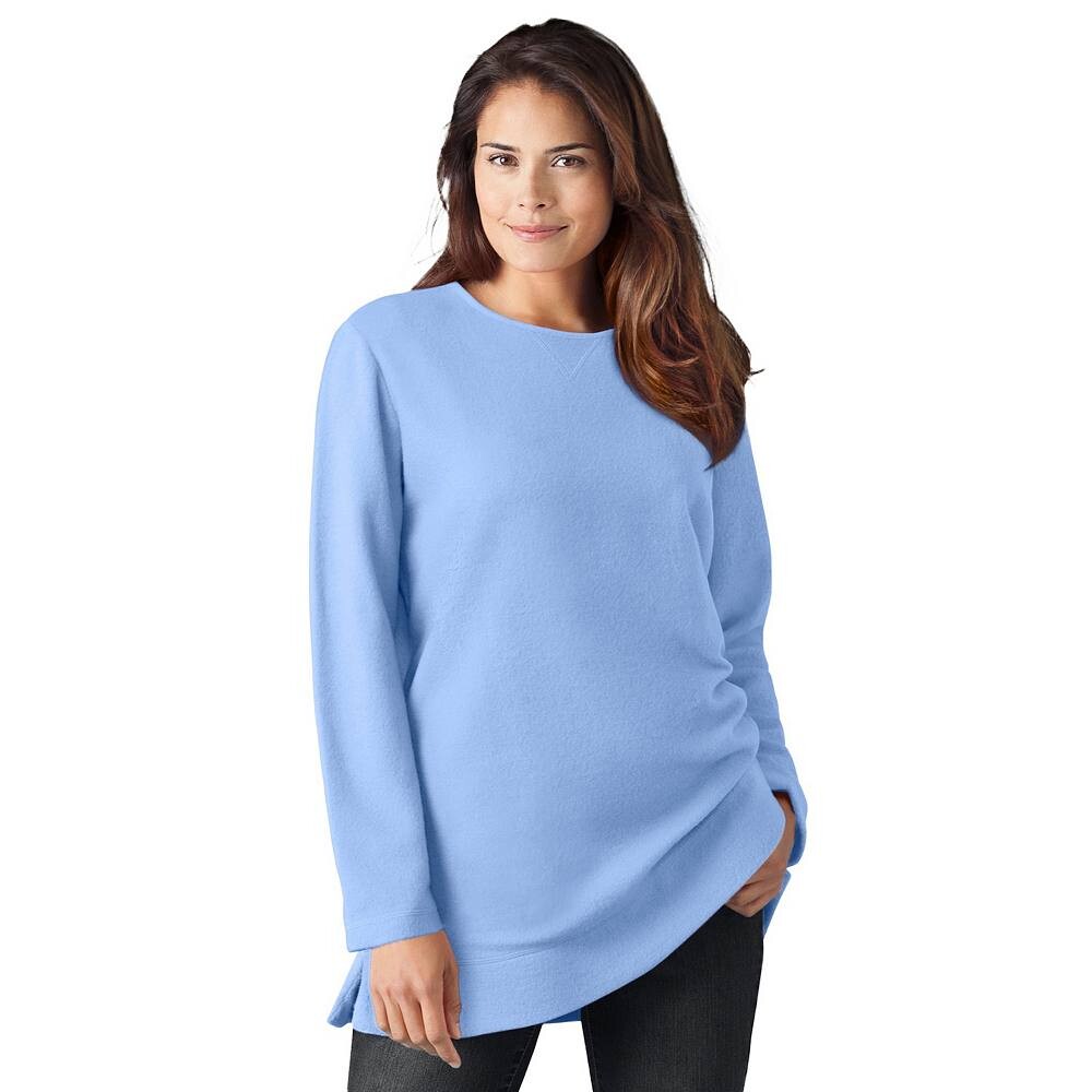

Женский свитшот из шерпы больших размеров Woman Within, цвет French Blue