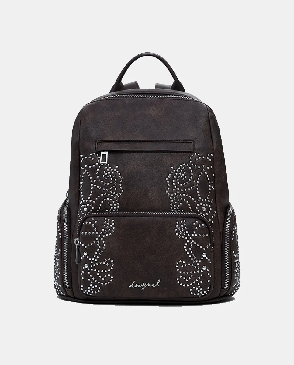 

Маленький рюкзак с карманами и заклёпками Desigual, темно-коричневый