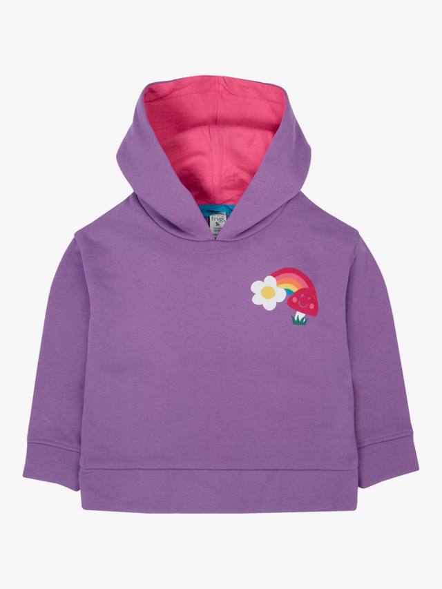 

Детский Lissie хлопковый оверсайз худи Frugi, Violet/Fun