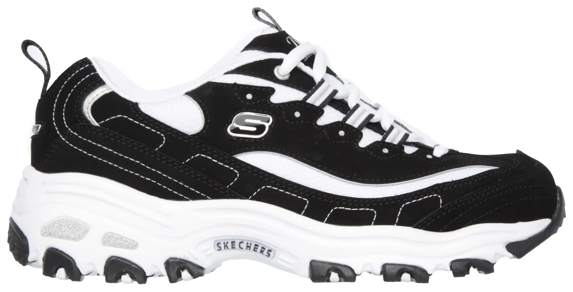 Кроссовки Skechers "D'LITES - BIGGEST FAN", ширина обуви G (=широкая), повседневная обувь, полуботинки, туфли на шнуровке, черно-белый — фото 4
