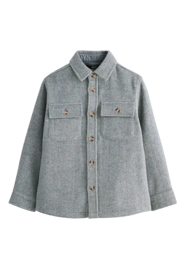 Куртка прямого кроя в елочку, легкая, с начесом Next, Grey