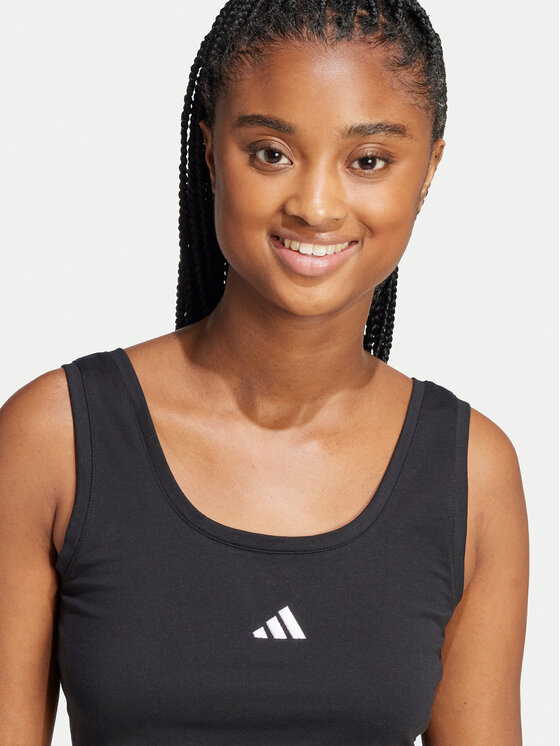 Топ облегающего кроя Essentials Small Logo JE1321 Adidas, черный — фото 3