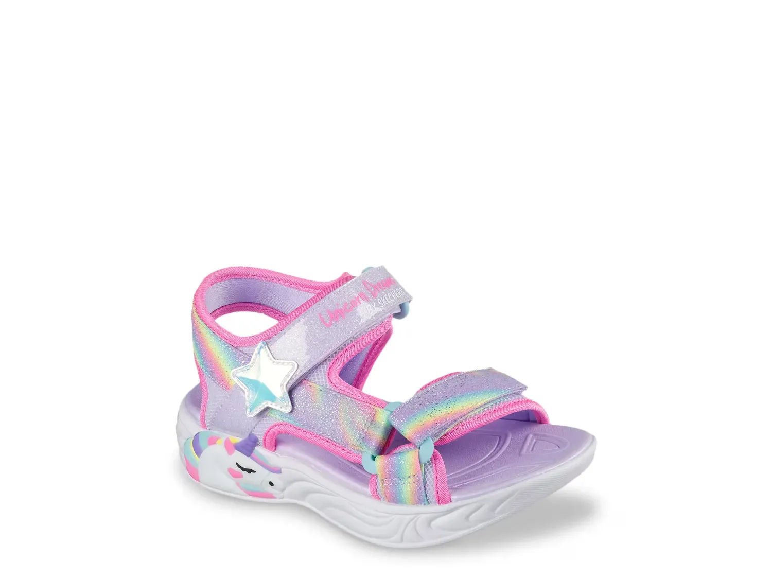 

Unicorn Dreams Dreamy Unicorns Light-Up Сандалии - детские Skechers, Purple Iridescent