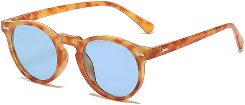 

поляризованные солнцезащитные очки для мужчин, модные очки для вождения, круглые солнцезащитные очки для женщин с защитой от УФ-излучения UV400, зеленые и коричневые, летние аксессуары WNCKSQ, Leopard With Blue