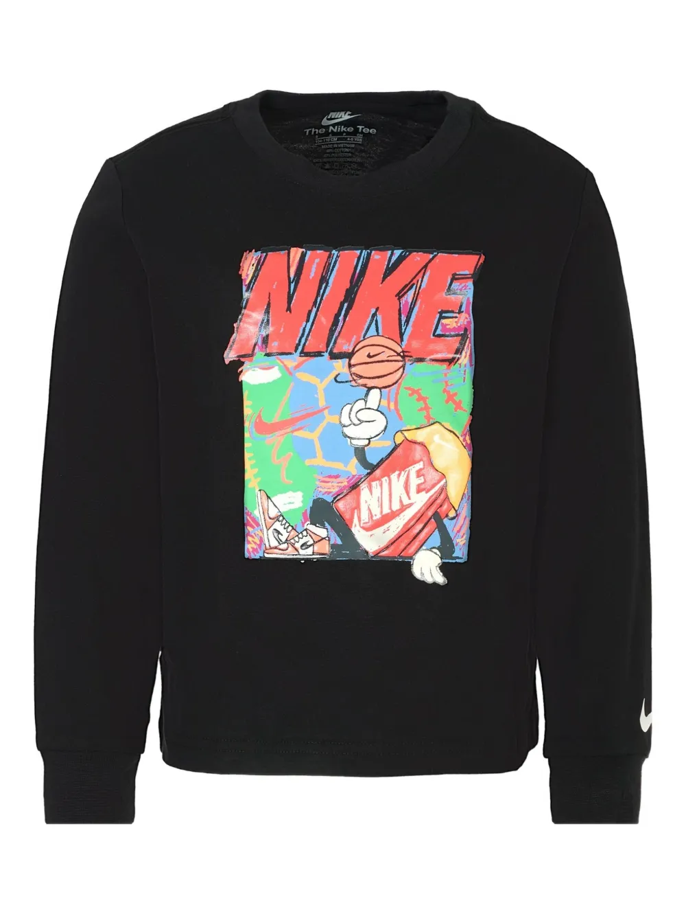 

Футболка с длинными рукавами и графическим принтом Nike Kids, черный