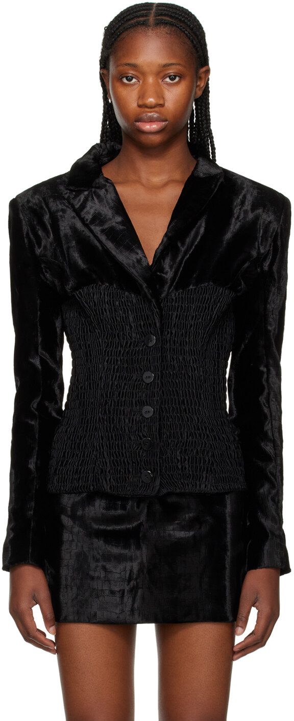 

Черный корсетный пиджак Feben