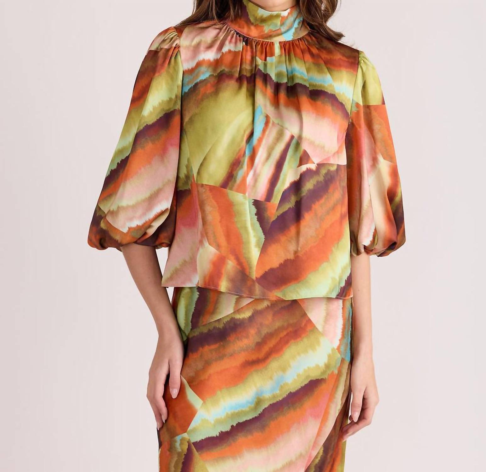 

S'edge Топ с высоким воротником Carmen цвета агата