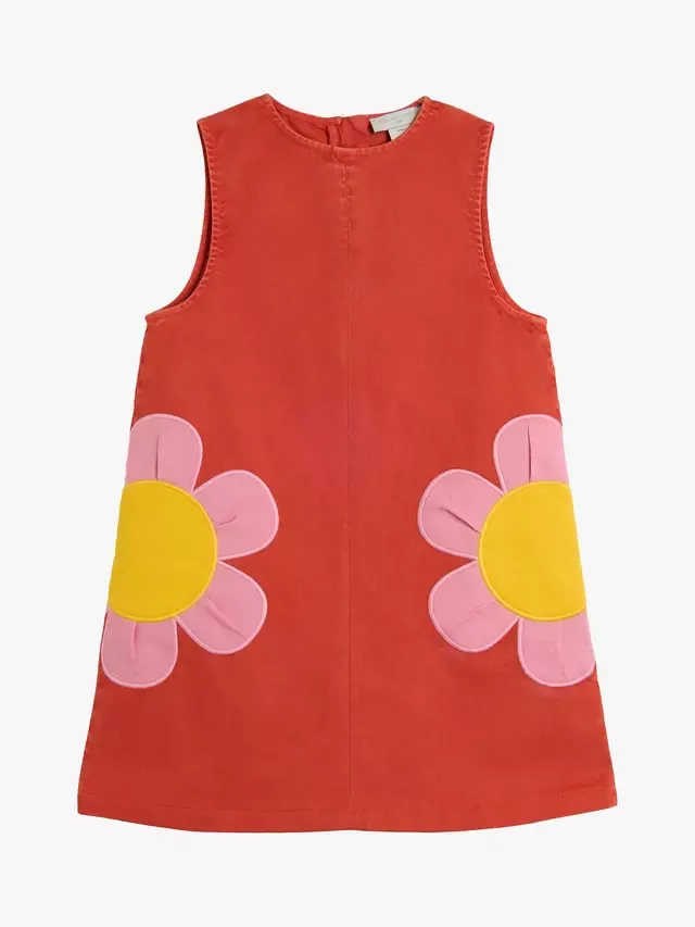 Детское хлопковое джинсовое платье с цветочным принтом, красное Stella McCartney