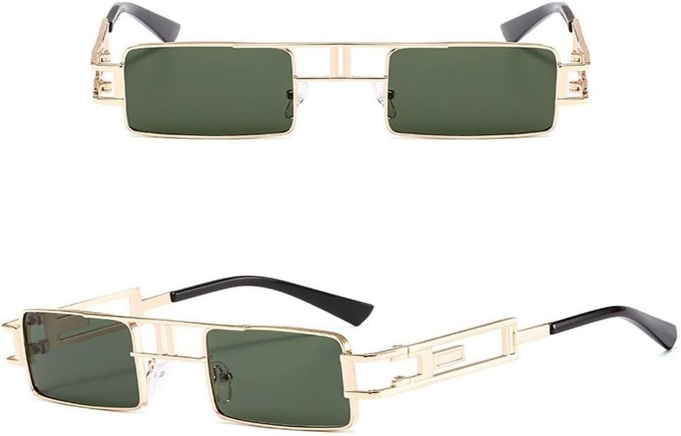 

Солнцезащитные очки в стиле ретро-панк прямоугольной формы для женщин, модные, с ажурной металлической оправой, в стиле стимпанк, для мужчин, зеркальные, с защитой от УФ-излучения UV400 TYUVIVO, Tyj178-1