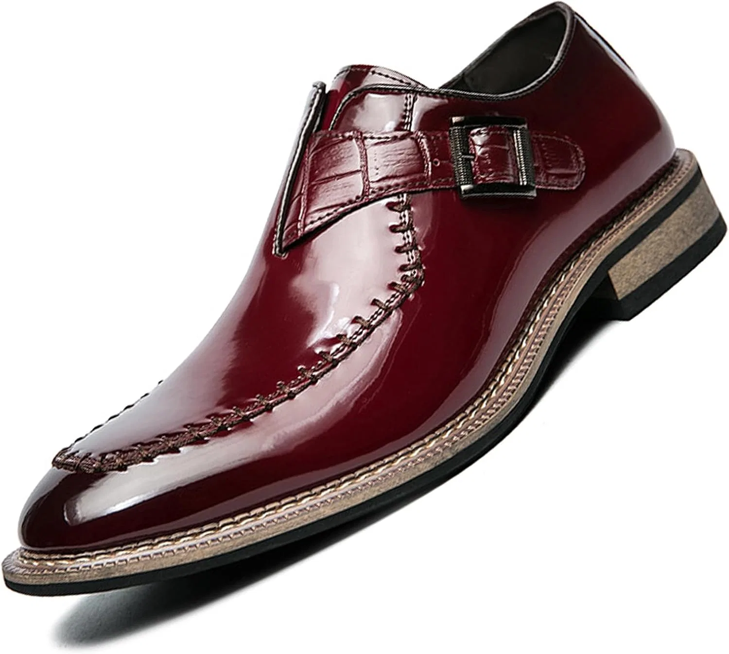 Лоферы, натуральная кожа, Monk Strap, красный Zentavi
