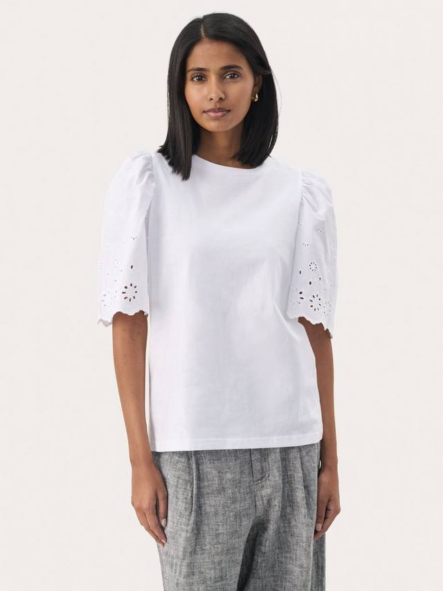 

Футболка broderie из органического хлопка nahlua с пышными рукавами Part Two, цвет Bright White