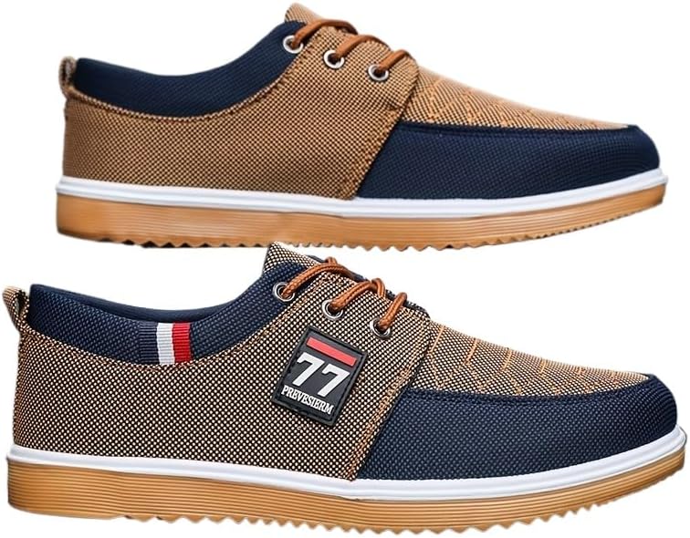 

Мужские стильные кроссовки из холста - дышащие, прочные, противоскользящие - идеально для повседневной носки на улице, весна/осень Hhhchpm, коричневый