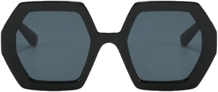 

Крупные шестиугольные солнцезащитные очки для женщин и мужчин, роскошные очки в винтажном панк-стиле, сексуальные женские очки в большой оправе HHZZYVY, Black Gray