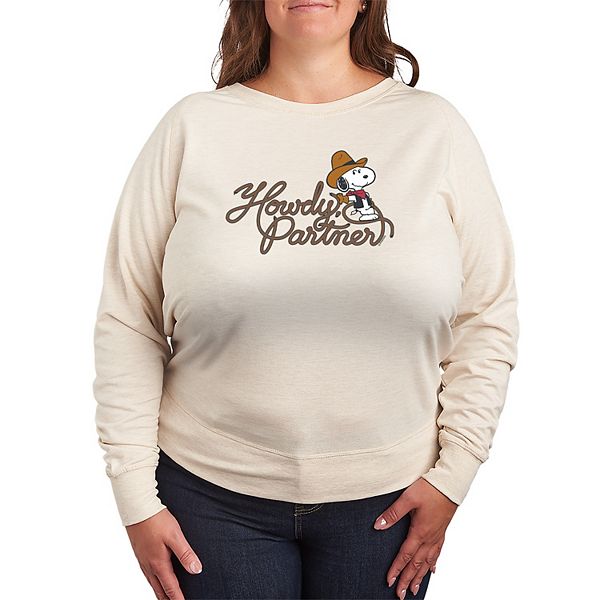 

Футболка с длинным рукавом Peanuts Howdy Partner Snoopy French Terry plus size Licensed Character
