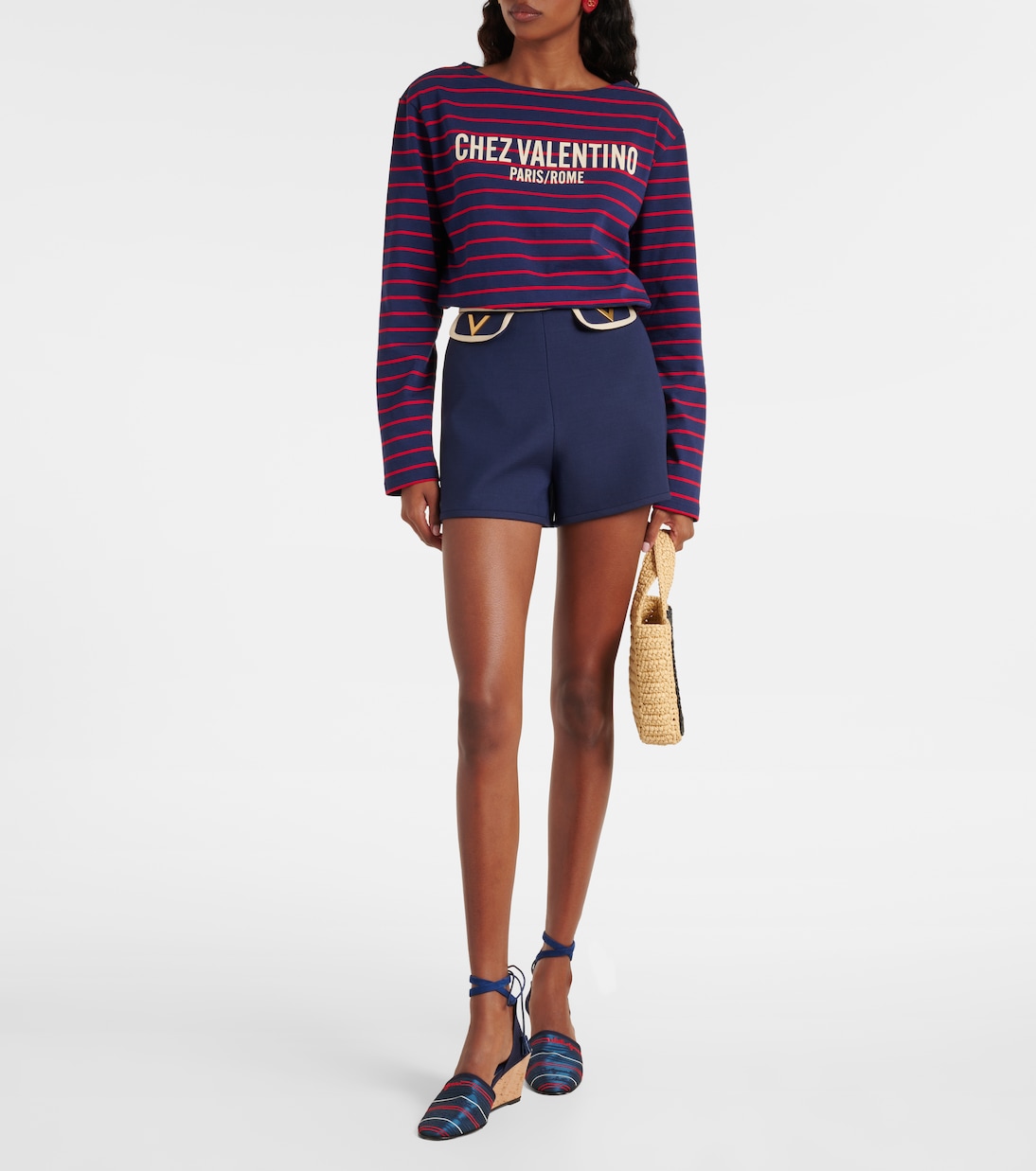 Эспадрильи La Cruisette на клиновидной подошве из холста Valentino Garavani, Blu\Rouge Pur\Worker — фото 3