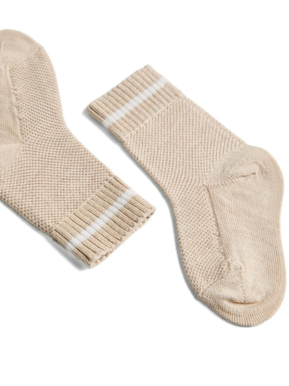 Носки Bernie Baby с вафельным узором Brunello Cucinelli Kids, нейтральный — фото 2