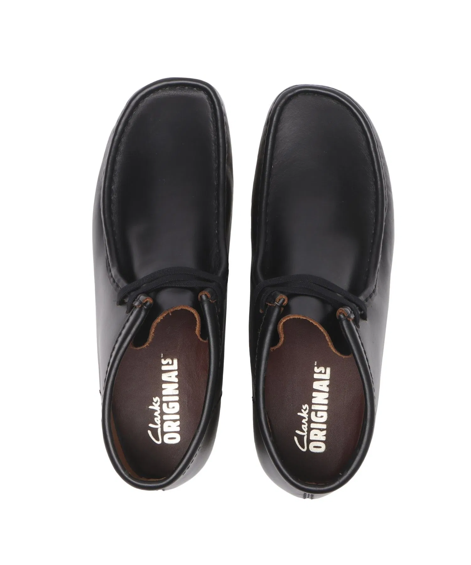Мужские мокасины из натуральной кожи Clarks WALLABEE BOOT чёрные — фото 4