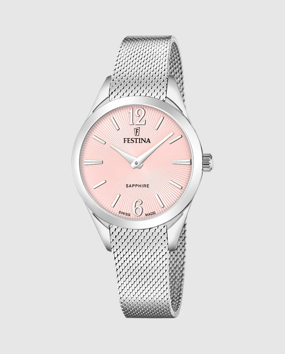 

F20076/2 швейцарские женские часы Grace из серебристой стали Festina, серебряный