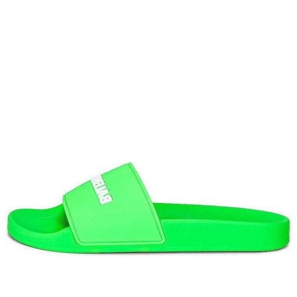 Сандалии pool slide 'neon green' Balenciaga, зеленый