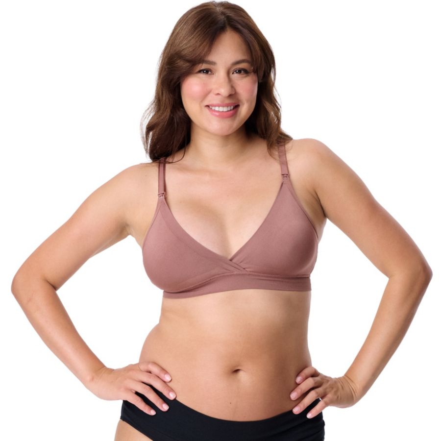 

Бесшовный бюстгальтер для кормления и беременных Motherhood Women's Maternity Wireless Seamless Wrap Nursing Bra Motherhood Maternity, Mocha