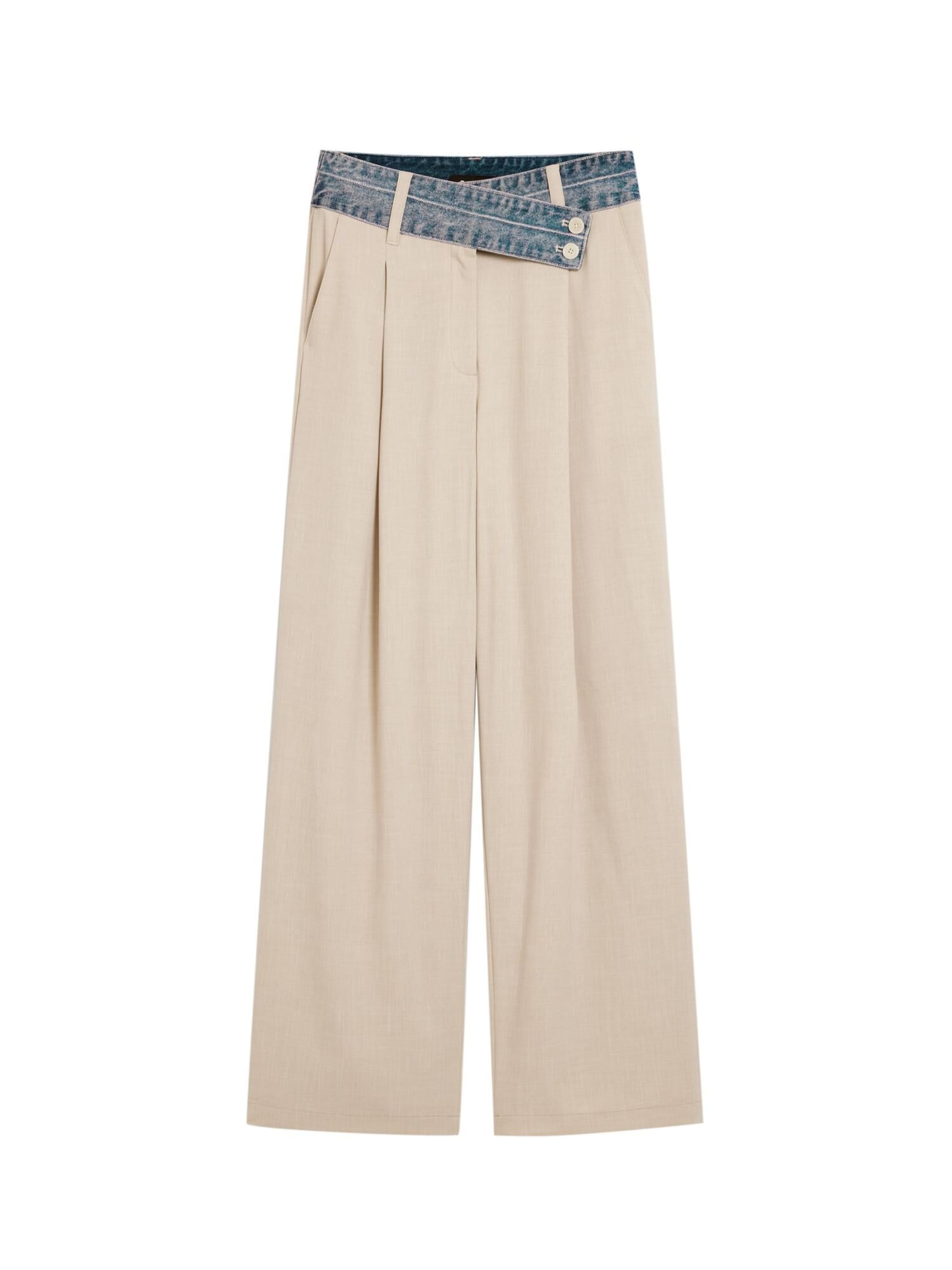 

Desigual Широкие брюки со складками спереди в цвете капучино