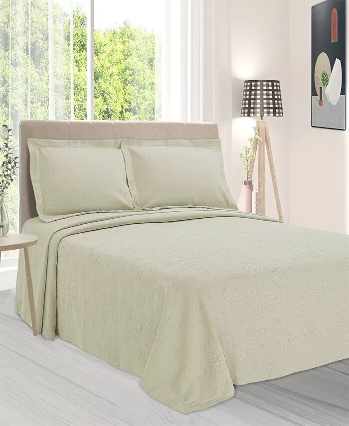 

Всесезонный комплект из трех предметов покрывала Paisley Matelasse из 100% хлопка, цвет Queen Superior, белый