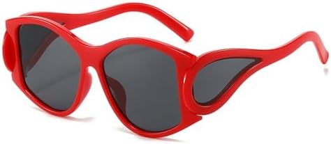 

Панк-солнцезащитные очки для мужчин, большие солнцезащитные очки «кошачий глаз» для женщин, стимпанк-солнцезащитные очки, модные очки неправильной формы MTZJH, C2redgray