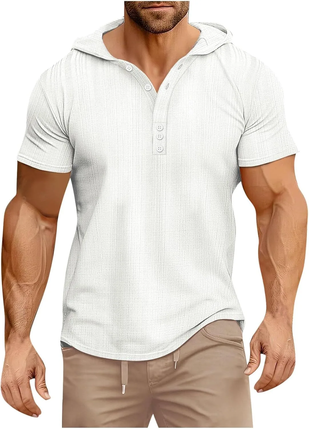 

Мужская футболка с капюшоном и коротким рукавом