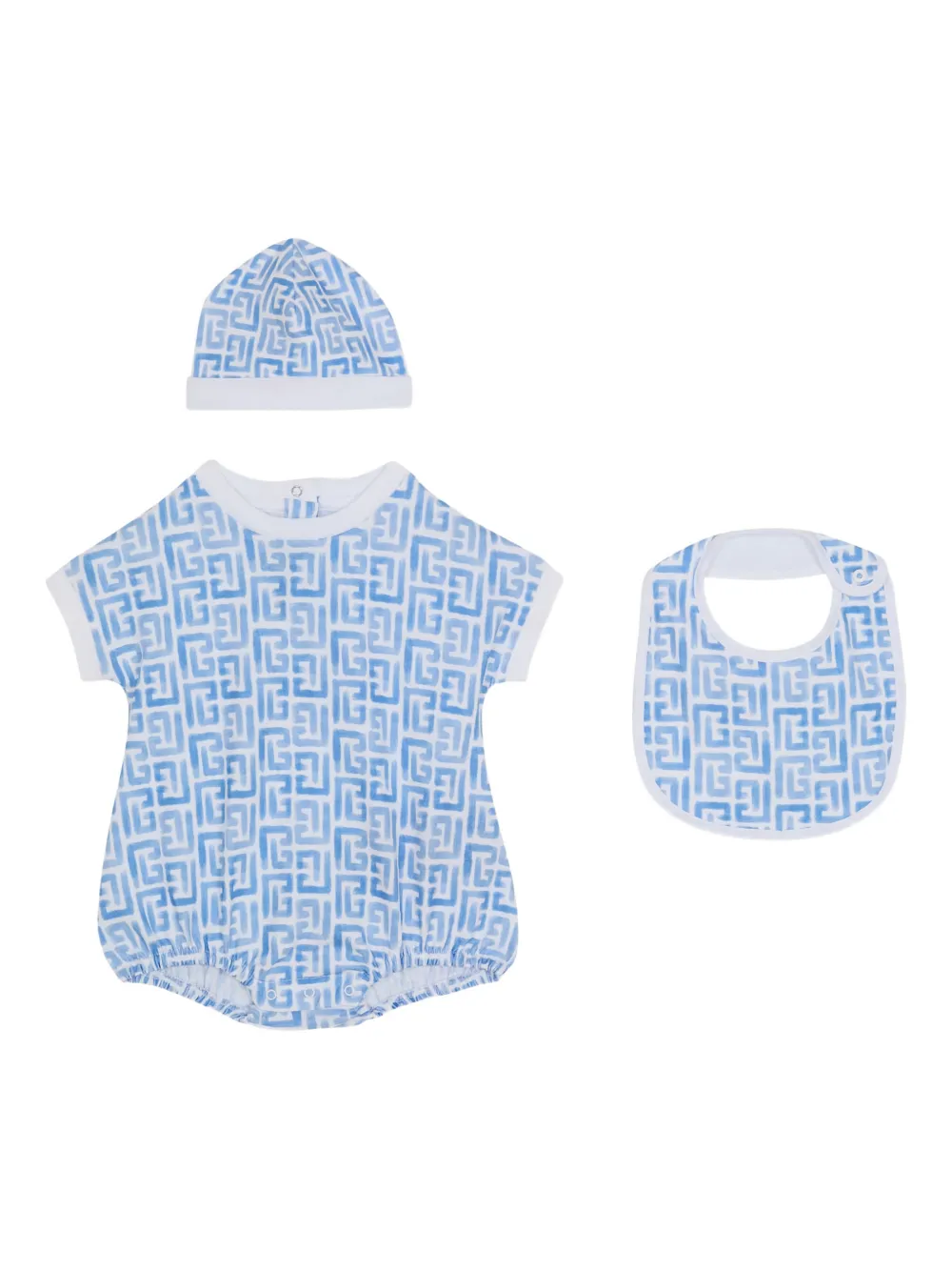 Комплект для новорожденного с монограммой Balmain Kids, белый