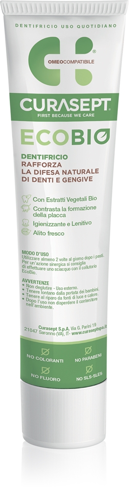 

Органическая зубная паста Ecobio Dentifrice без фтора Curasept, 75 мл