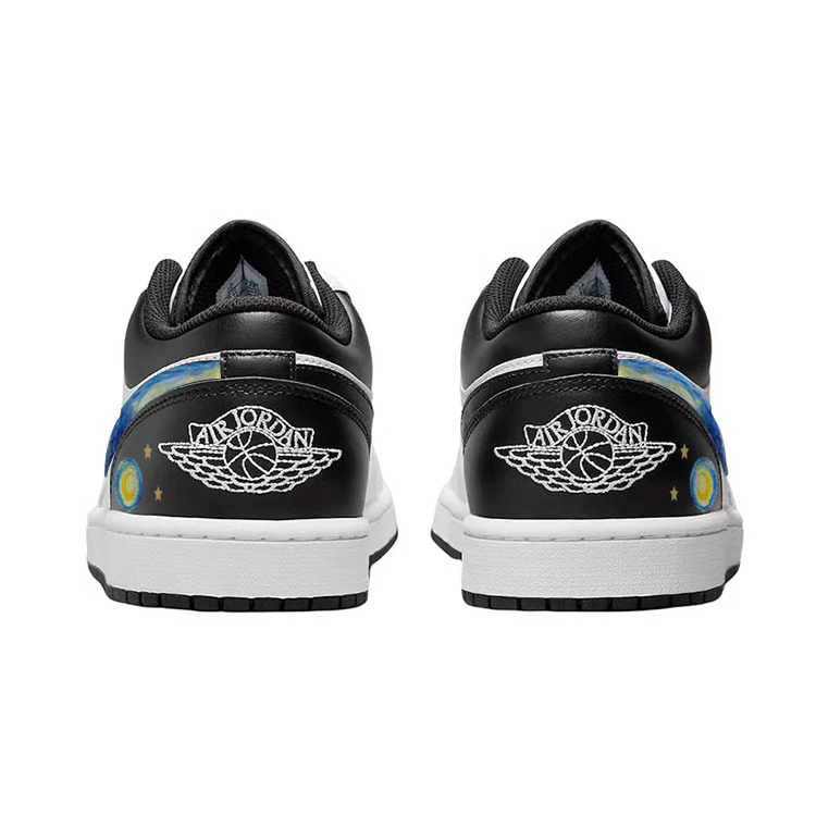 

Кроссовки Air Jordan 1 Vintage Basketball Shoes Men Low-top White/Black/Blue, черный