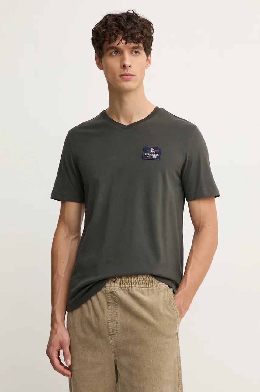 

Хлопковая футболка Aeronautica Militare, серый