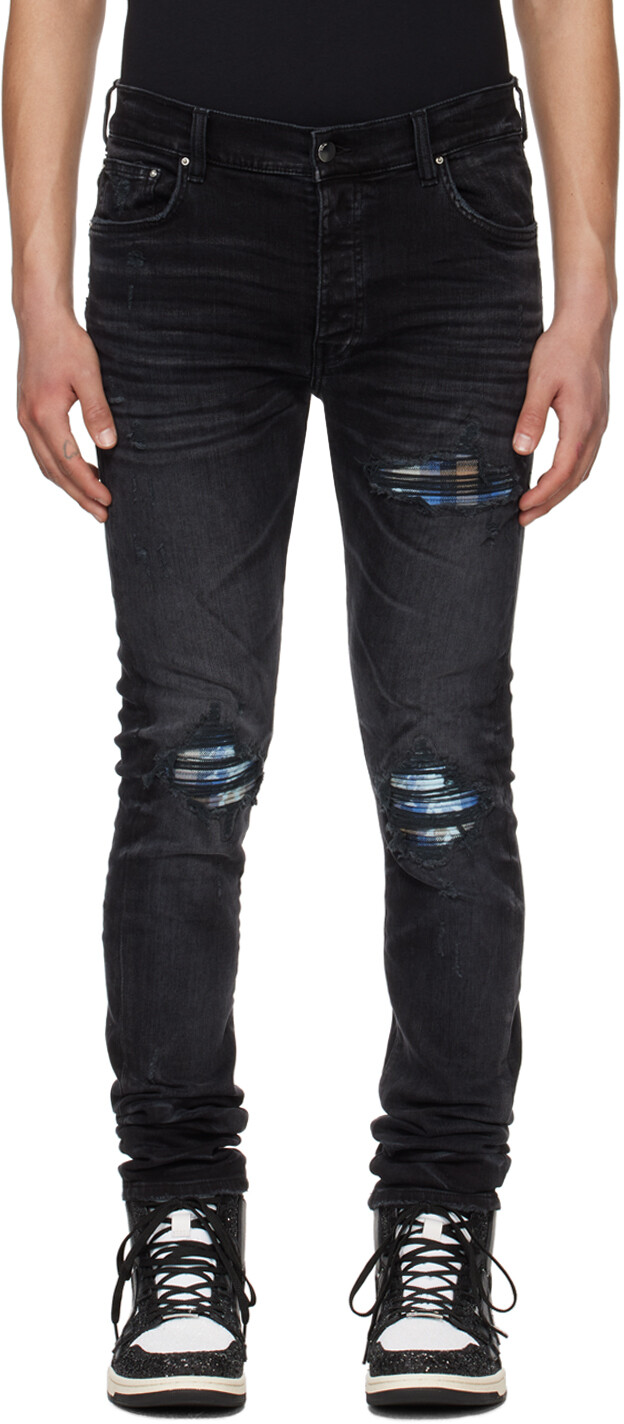 

Черные рваные джинсы Amiri, цвет Faded black