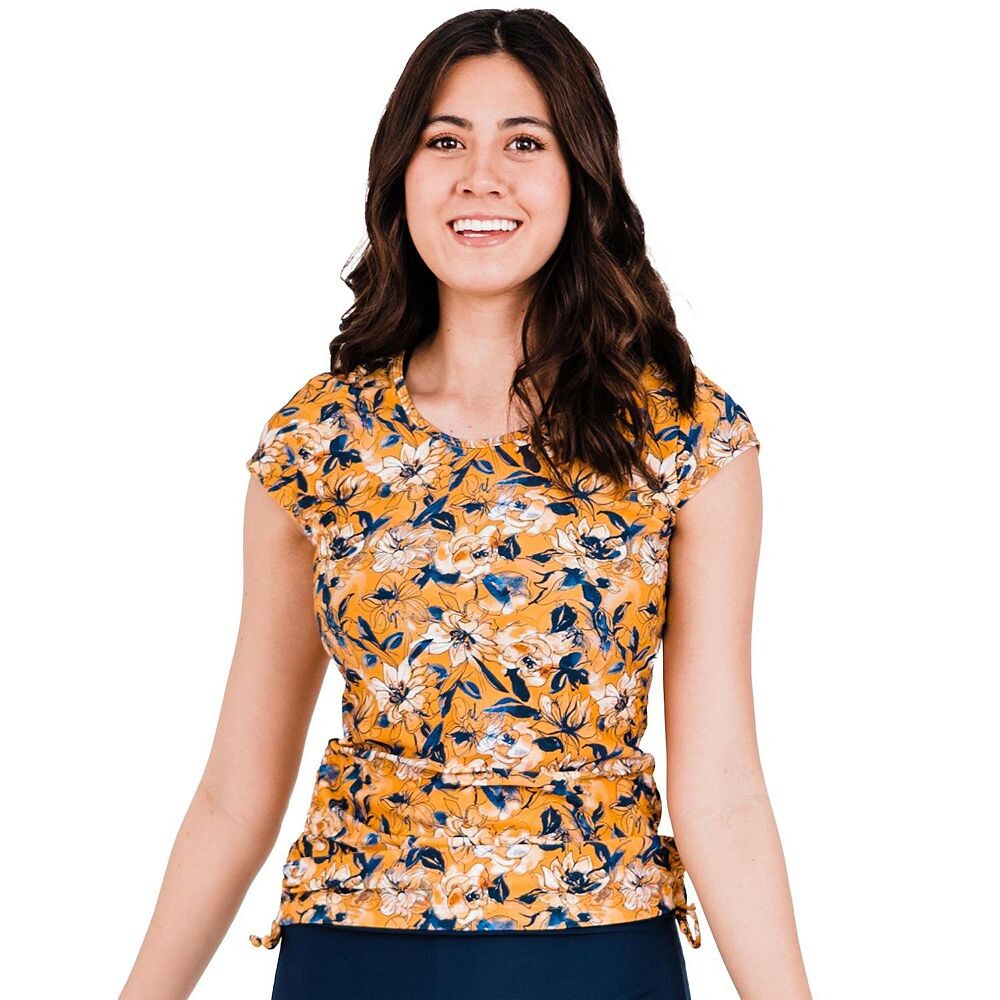 

Женский купальник Sadie с короткими рукавами Calypsa LLC, цвет Tangerine Floral
