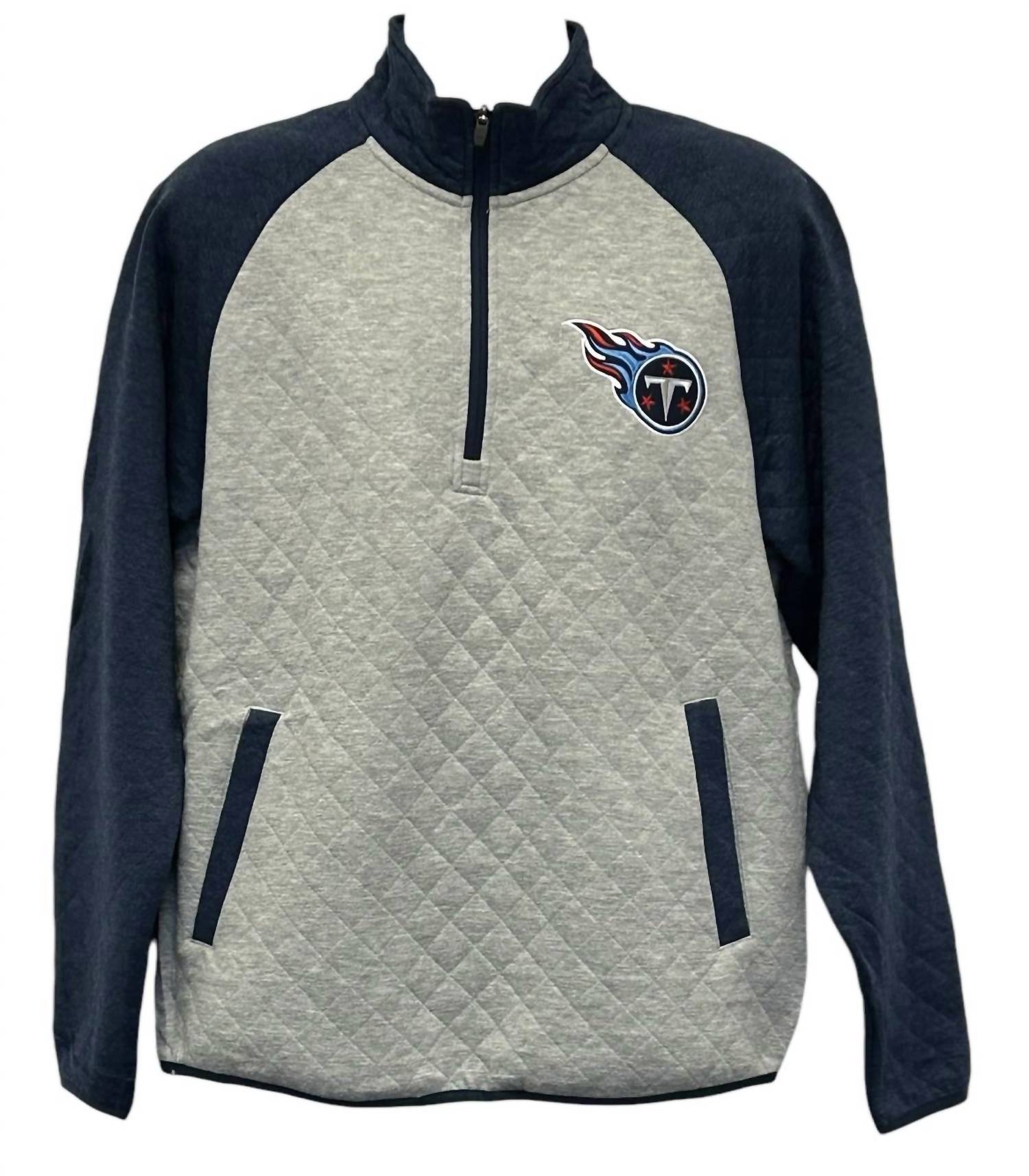 

Мужской свитер Tennessee Titans с застежкой-молнией 1/4 серого цвета NFL Apparel