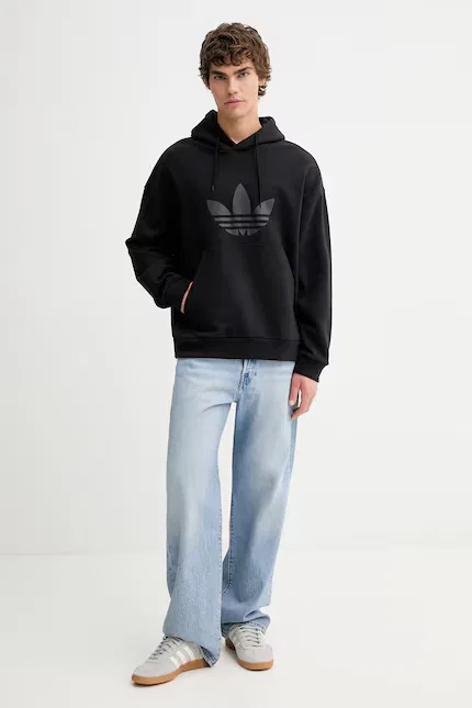 Худи с принтом Adicolor Adidas Originals, черный — фото 2