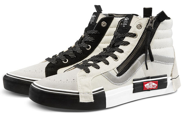 Кроссовки Vans SK8-HI Reissue CAP 'Reflective', цвет marshmallow/black — фото 2