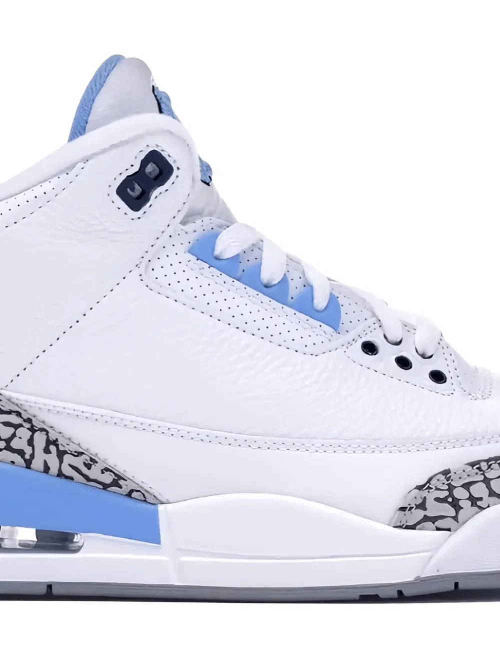Кроссовки Jordan 3 "unc tarheels pe" с принтованными панелями, белый — фото 2