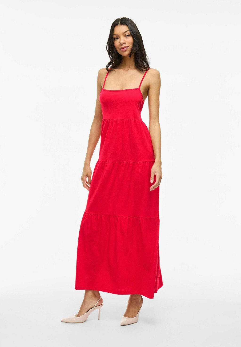 

Платье макси YER STRAP MIDI DRESS - Jersey dress VILA, цвет Racing Red