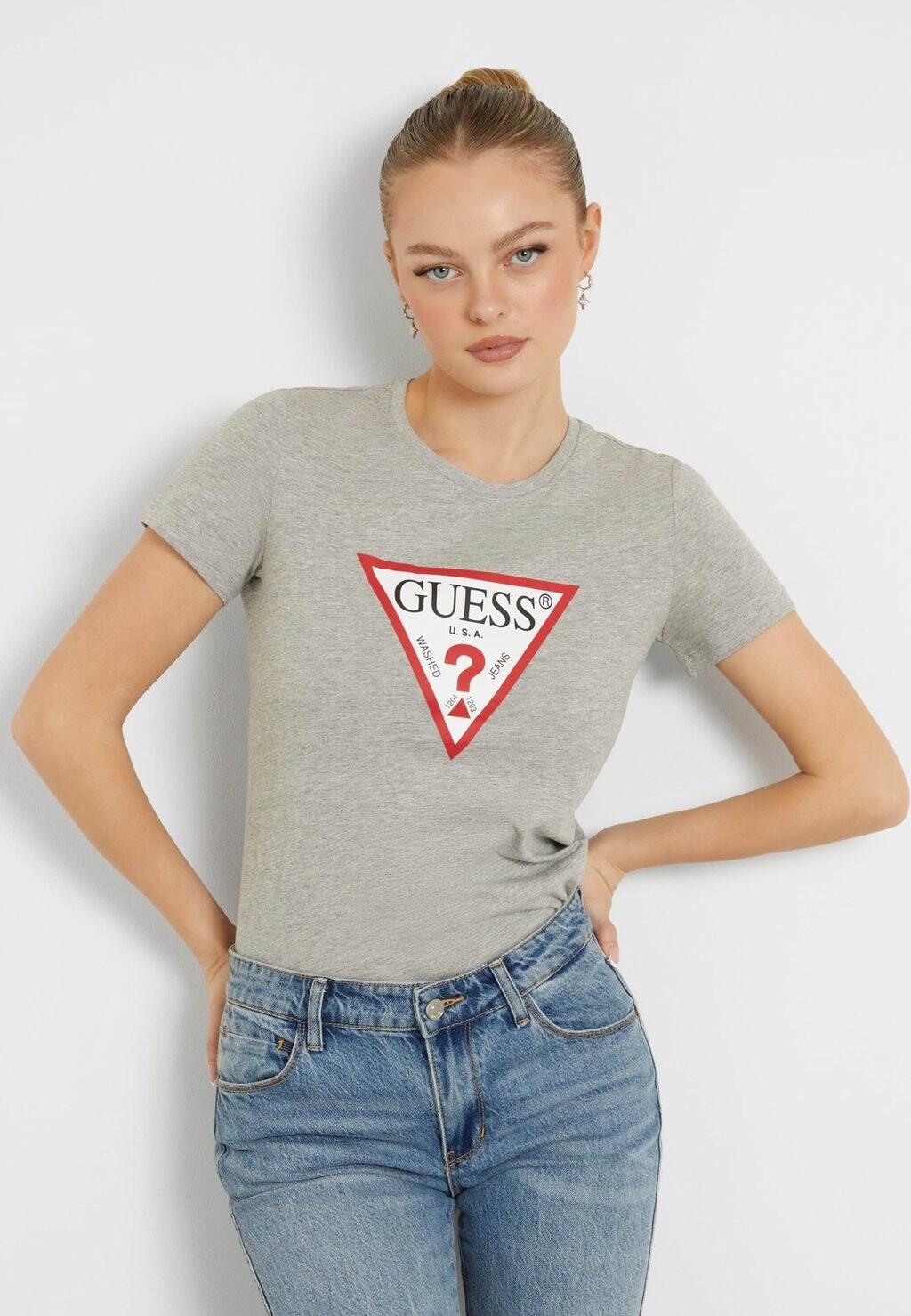 

Футболка с принтом ORIGINAL TEE Guess, цвет grau