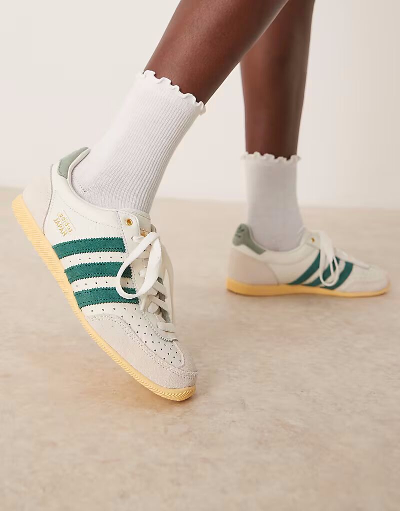 Кроссовки Adidas Originals Japan белого и зеленого цвета