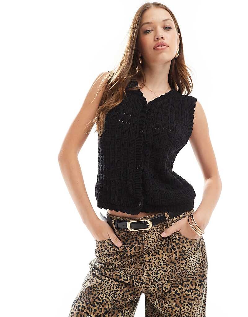

ASOS DESIGN – Черный кардиган с отделкой ракушками