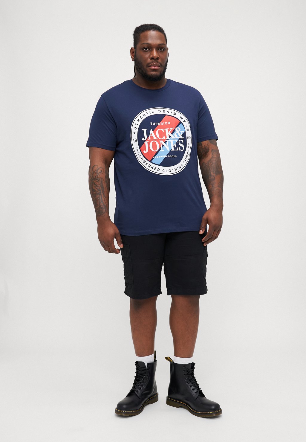 

Футболка с принтом JJLOYD LOOF TEE CREW NECK 2 PACK Jack & Jones, черный