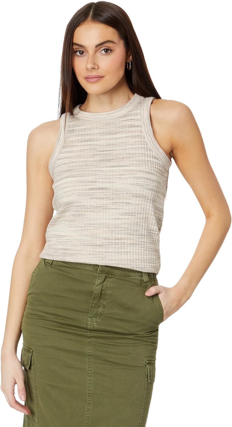 

Майка Madewell Brightside Rib Cutaway Crop Tank in Marled Space-Dye, цвет Botanical Peach