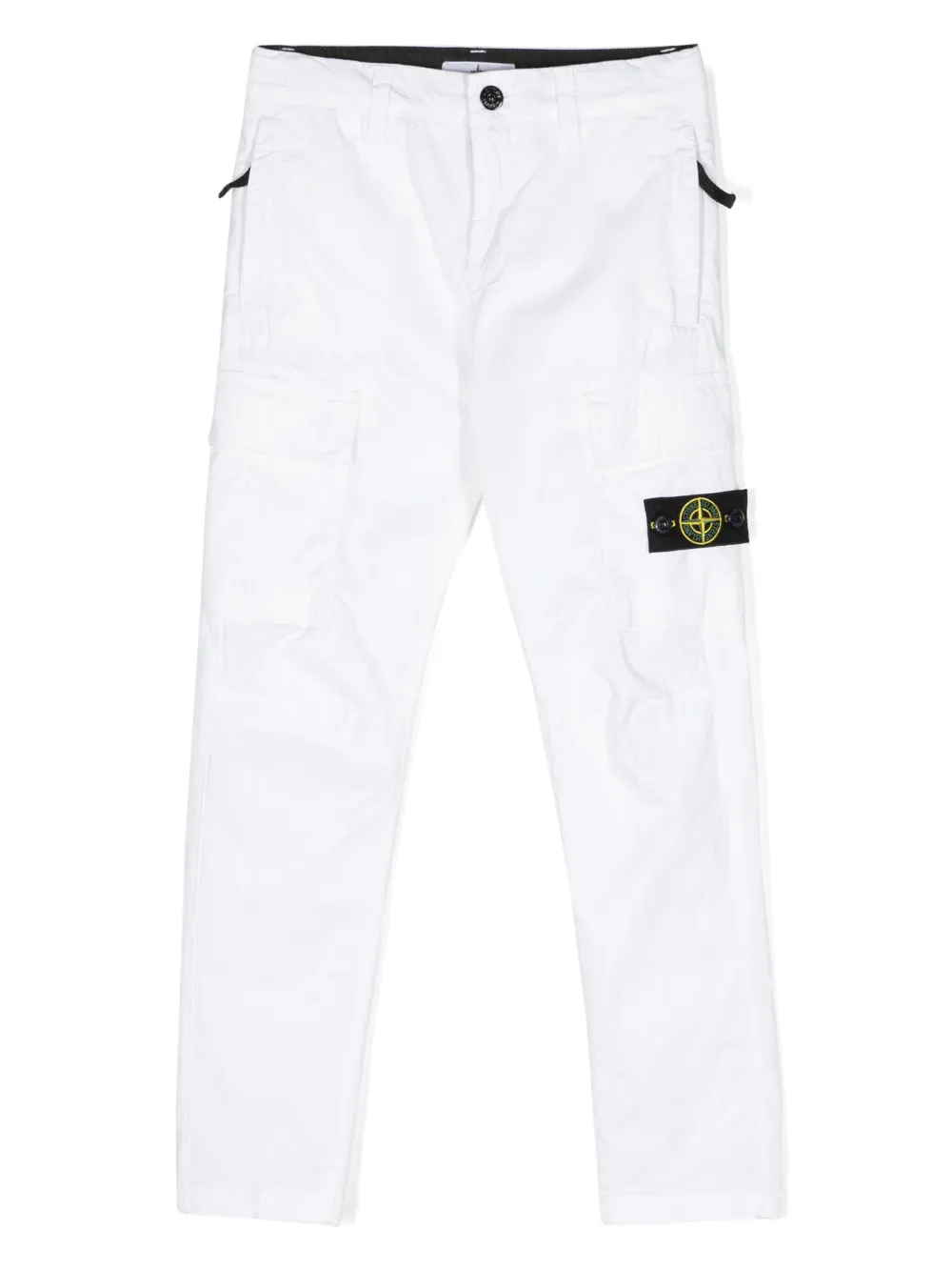 

Прямые брюки с нашивкой Compass Stone Island Junior, белый