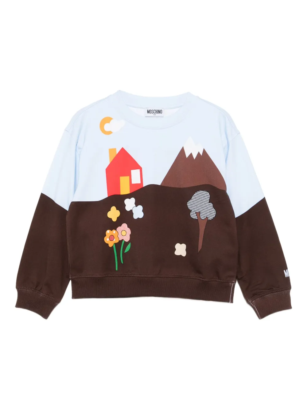 

Толстовка с графичным принтом Moschino Kids, синий