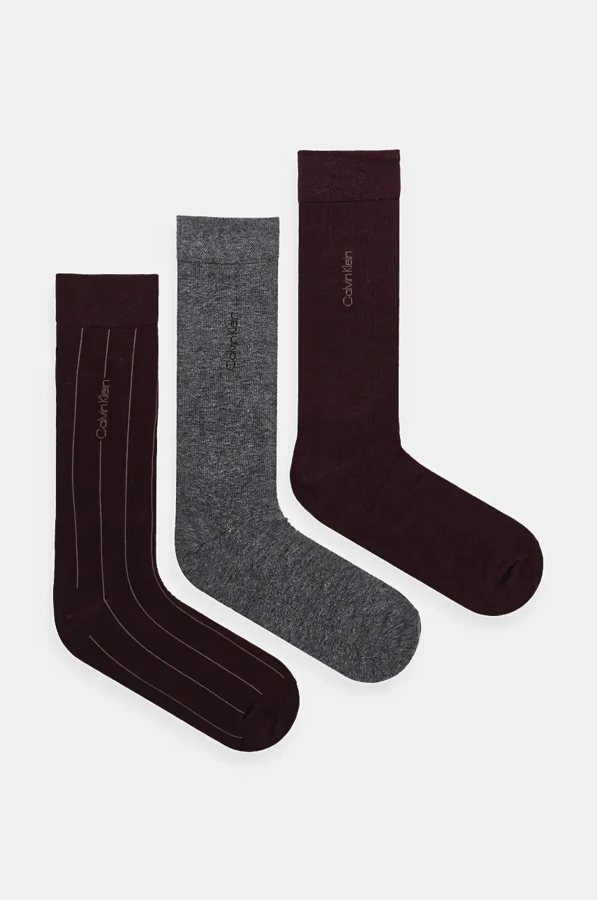 

3 упаковки носков Calvin Klein, гранатовый