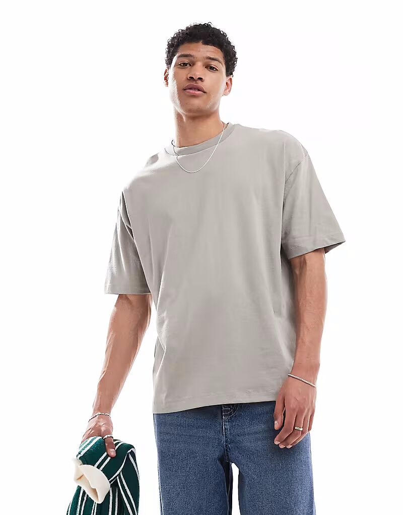 

Футболка оверсайз ASOS DESIGN Essential в каменном цвете