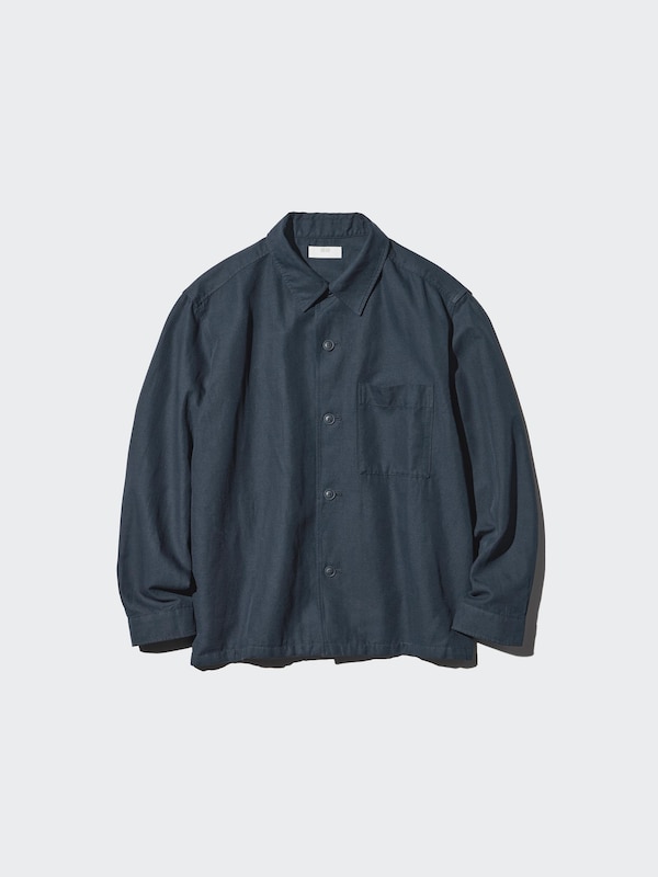 Рубашка-куртка из смеси хлопка и льна Uniqlo, 30 natural — фото 4